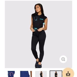 Black Jogger Style Jumpsuit with 12 Pockets